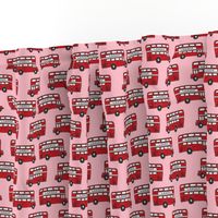 london bus // england tourist double decker bus iconic fabric red pink