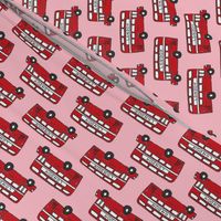 london bus // england tourist double decker bus iconic fabric red pink