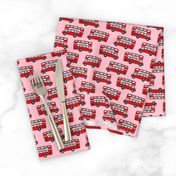 london bus // england tourist double decker bus iconic fabric red pink