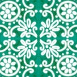 Spanish Tile N4 (Pantone Arcadia Green) reversed