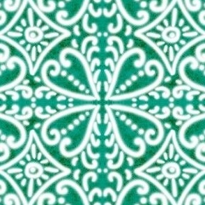 Spanish Tile N5 (Pantone Arcadia Green) reversed
