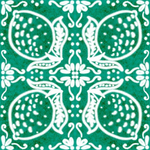 Spanish Tile N7 Lime (Pantone Arcadia Green) reversed