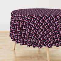 Deco swirls in orchid, burgundy and navy