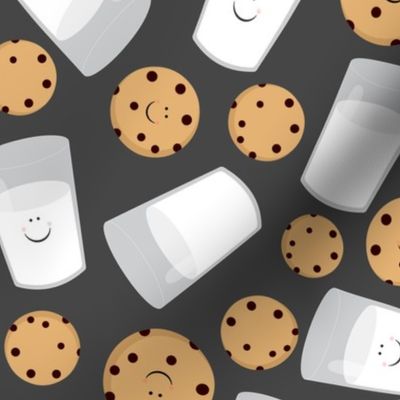 Happy Milk and Cookies Dark Gray