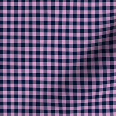 navy and orchid gingham, 1/4" squares 