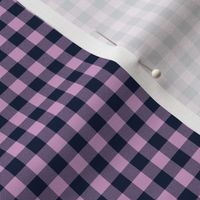 navy and orchid gingham, 1/4" squares 