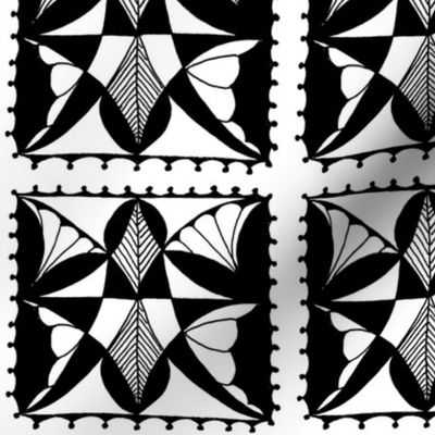 Butterfly Block Black and White