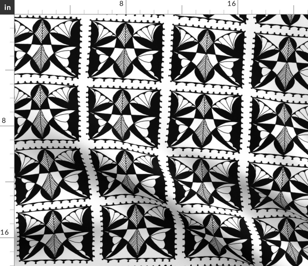 Butterfly Block Black and White