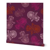 Hamsa Hand  (Khamsa) Pattern Siren Purple