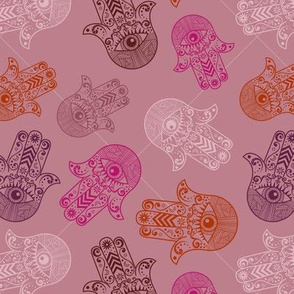 Hamsa Hand  (Khamsa) Pattern Mauve