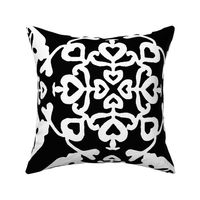 Peacock in love hawaiian quilt black-white