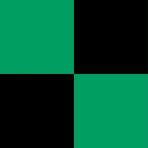 Four Inch Shamrock Green and Black Checkerboard Squares