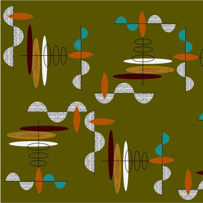 Midcentury Modern Green Abstract