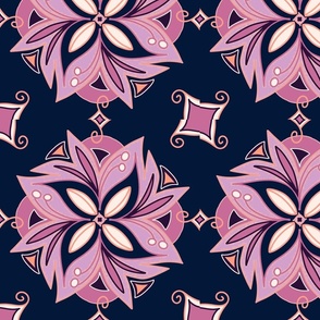 Modern graphic Orchid tiled
