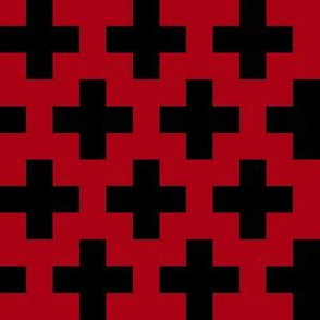 Black Crosses on Dark Red