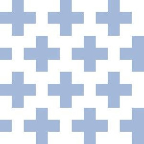 Chambray Blue Crosses on White