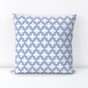 White Crosses on Chambray Blue
