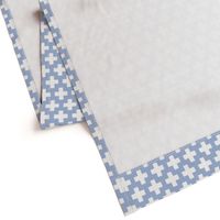 White Crosses on Chambray Blue