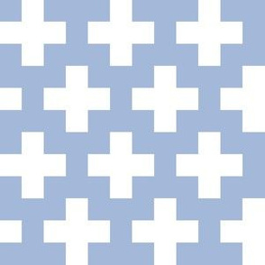 White Crosses on Chambray Blue