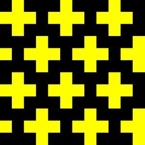 Yellow Crosses on Black