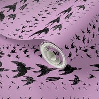 caw caw light orchid black