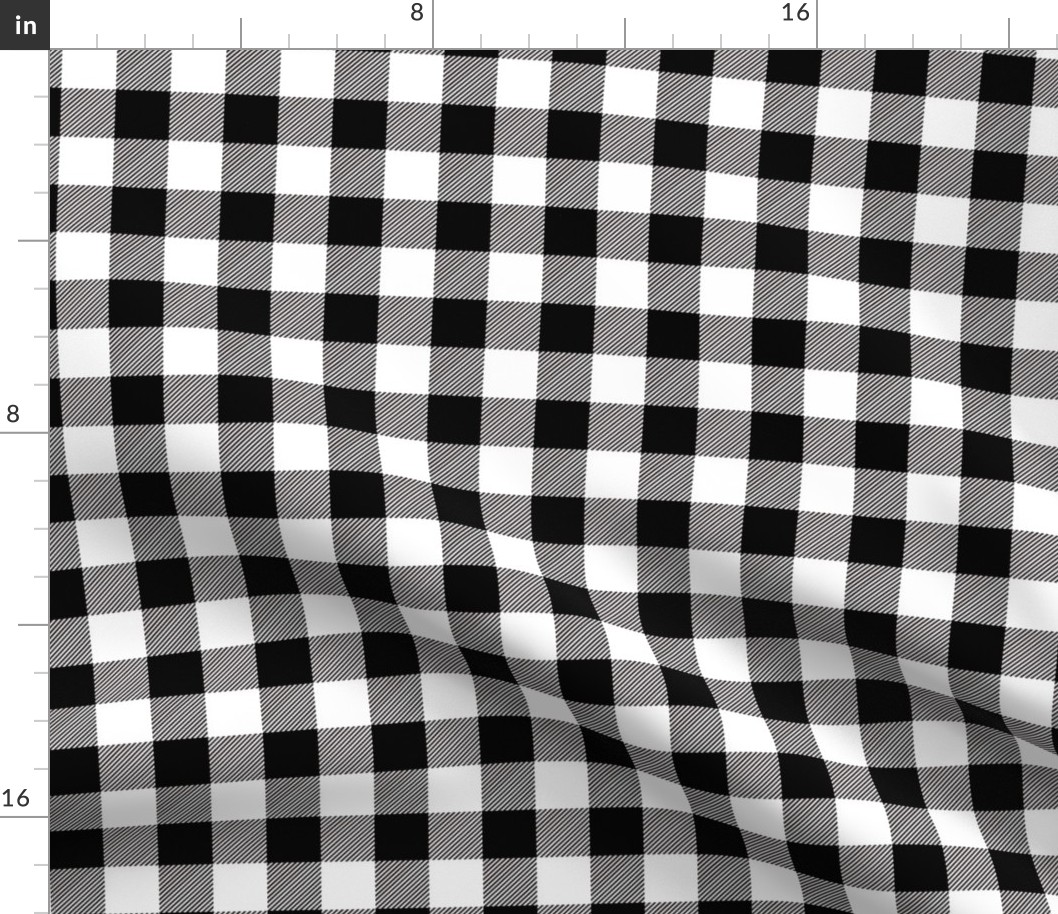 1" Black + White Buffalo Plaid – Lumberjack Buffalo Check Black and White Monochrome Nursery