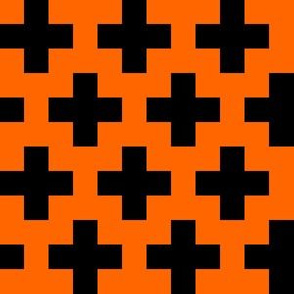 Black Crosses on Orange