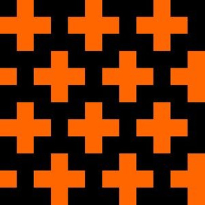 Orange Crosses on Black