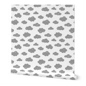 Gray monochrome love clouds abstract geometric gender neutrals prints for kids