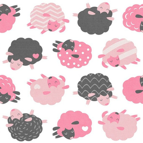 Sleepy Sheep Pink