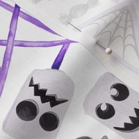 8" Spooky Marshmallow Ghosts // Purple