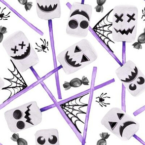 8" Spooky Marshmallow Ghosts // Purple