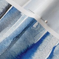 Watercolor waves - stripes in blue and black