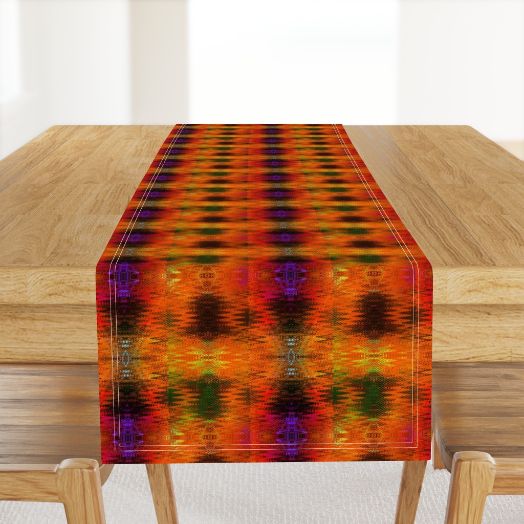 NEW WEAVE KILIM NAVAJO IKAT ORANGE STRIPES