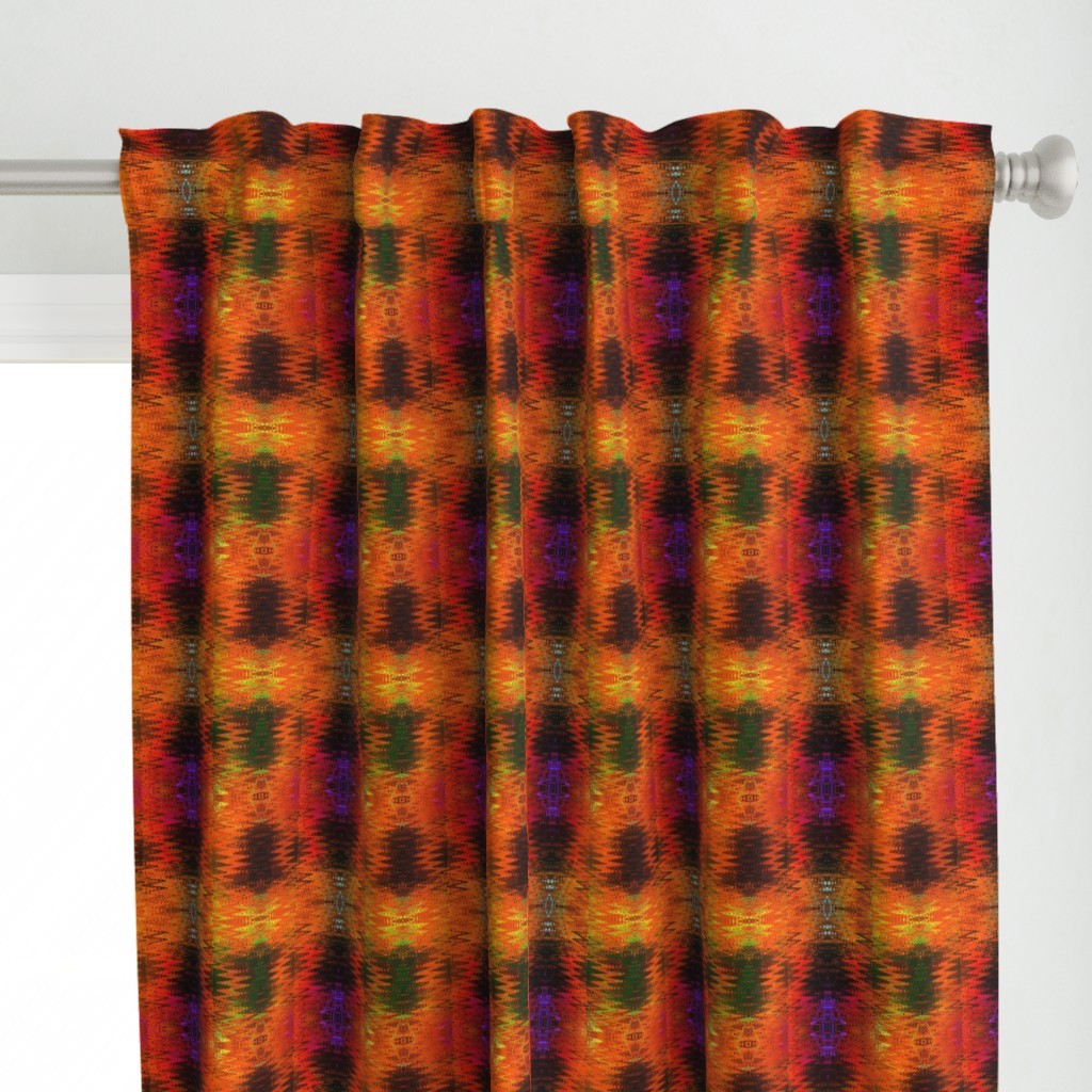 NEW WEAVE KILIM NAVAJO IKAT ORANGE STRIPES