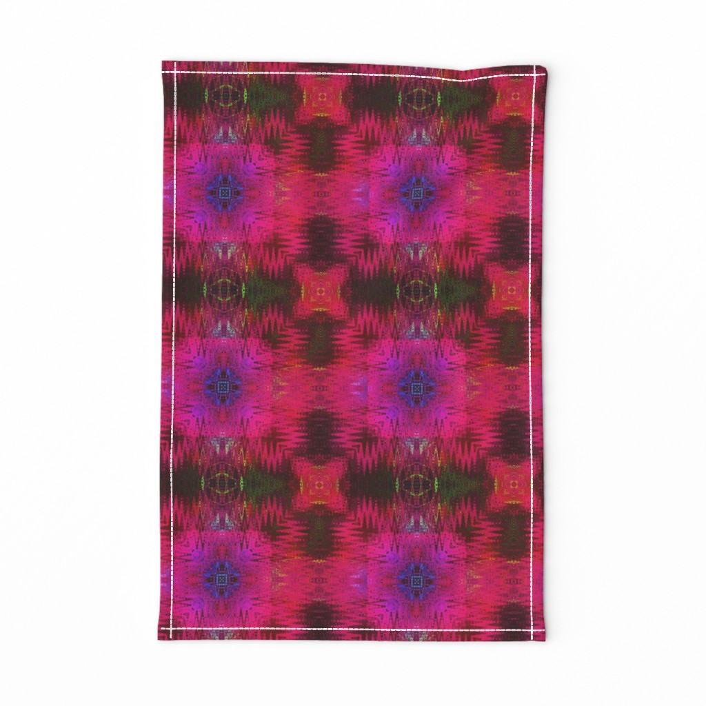 8" NEW WEAVE KILIM NAVAJO IKAT VIOLET FUCHSIA CORAL BURGUNDY 1