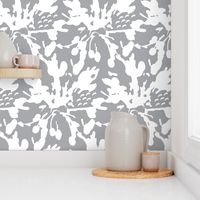 Modern Abstract Floral Jumbo || Stone Gray Grey White Large Scale || Flower Neutral Home Decor Spots Dots _ Miss Chiff Designs 