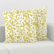 17-13B Yellow Gold Spots and Dots Abstract Floral || Green White Flower Large _ Miss Chiff Designs 