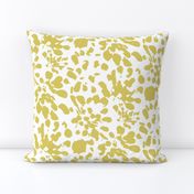 17-13B Yellow Gold Spots and Dots Abstract Floral || Green White Flower Large _ Miss Chiff Designs 