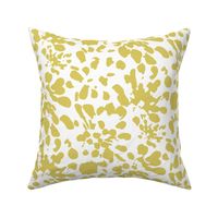 17-13B Yellow Gold Spots and Dots Abstract Floral || Green White Flower Large _ Miss Chiff Designs 