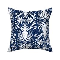 Mythos - Nautical Octopus Damask Blue Large Scale