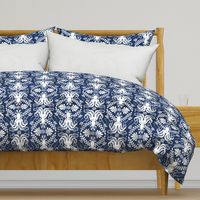 Mythos - Nautical Octopus Damask Blue Large Scale