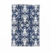 Mythos - Nautical Octopus Damask Blue Large Scale