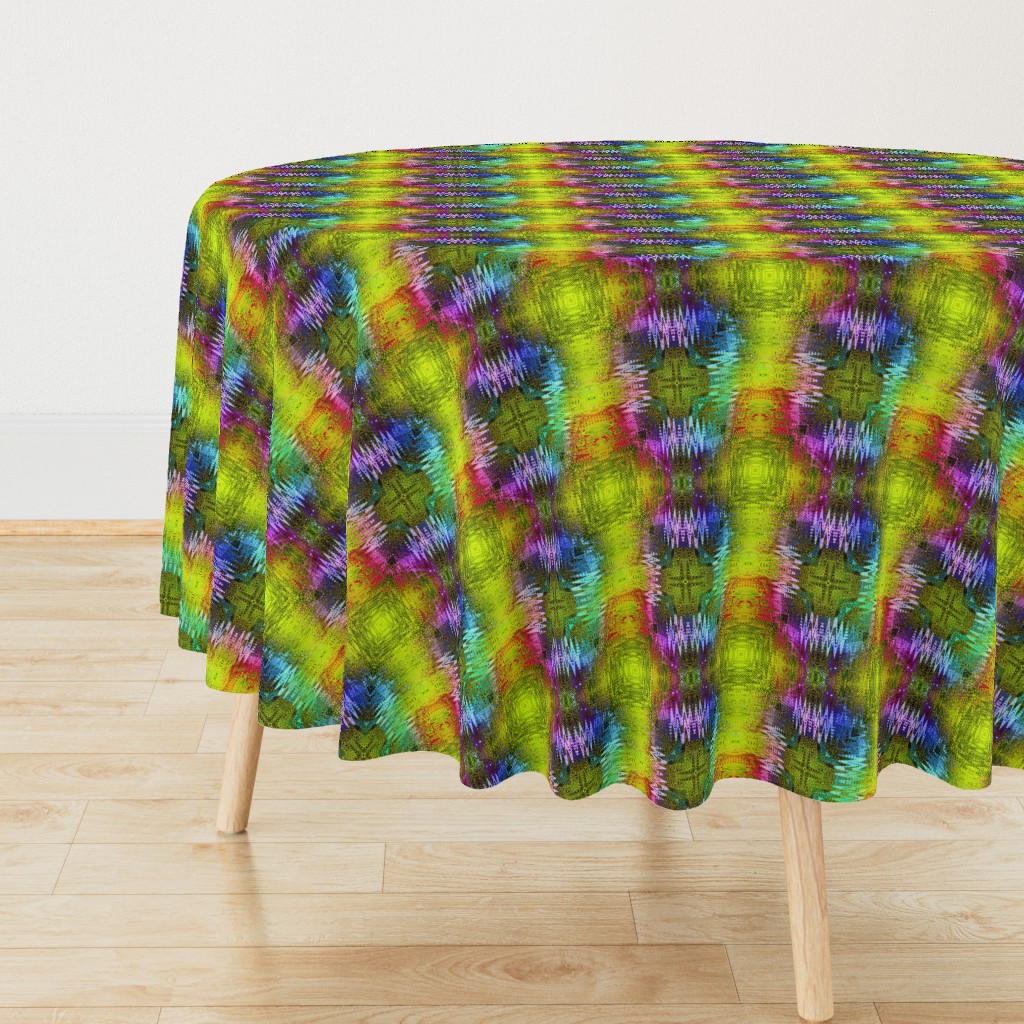 8" NEW WEAVE KILIM NAVAJO IKAT LIME GREEN PINK PURPLE 5