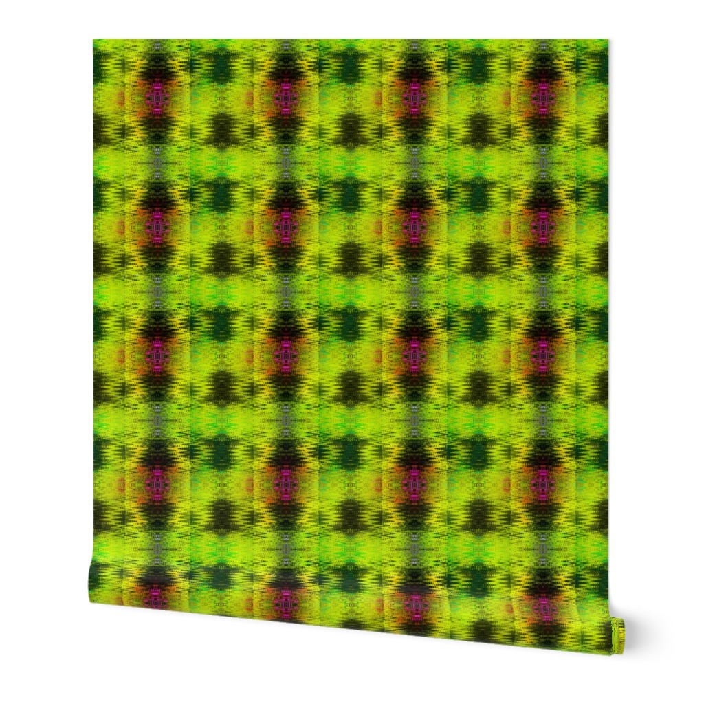 8" NEW WEAVE KILIM NAVAJO IKAT LIME GREEN RECTANGLE STRIPES