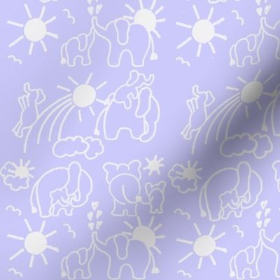 You Are My Sunshine Elephants in Lavender