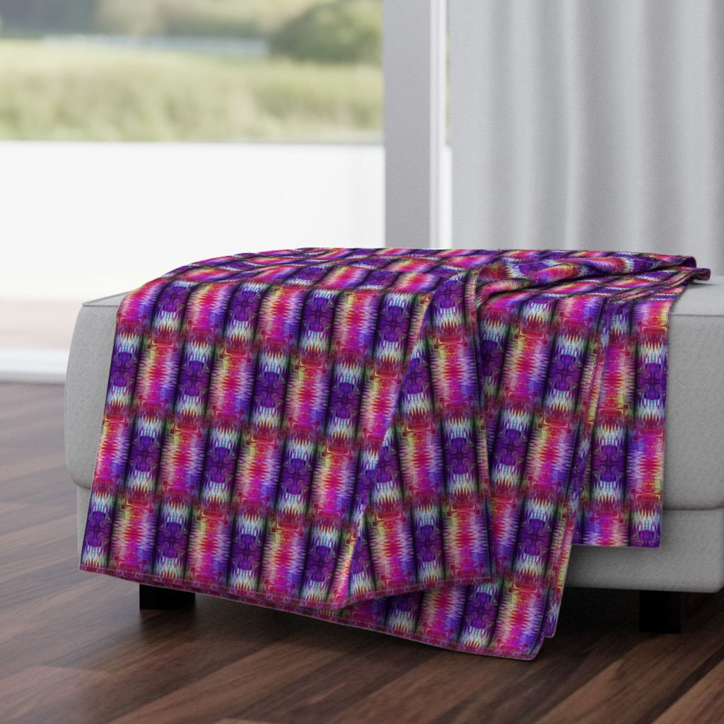 NEW WEAVE KILIM NAVAJO IKAT ROLLS 2 FUCHSIA ULTRAVIOLET PURPLE