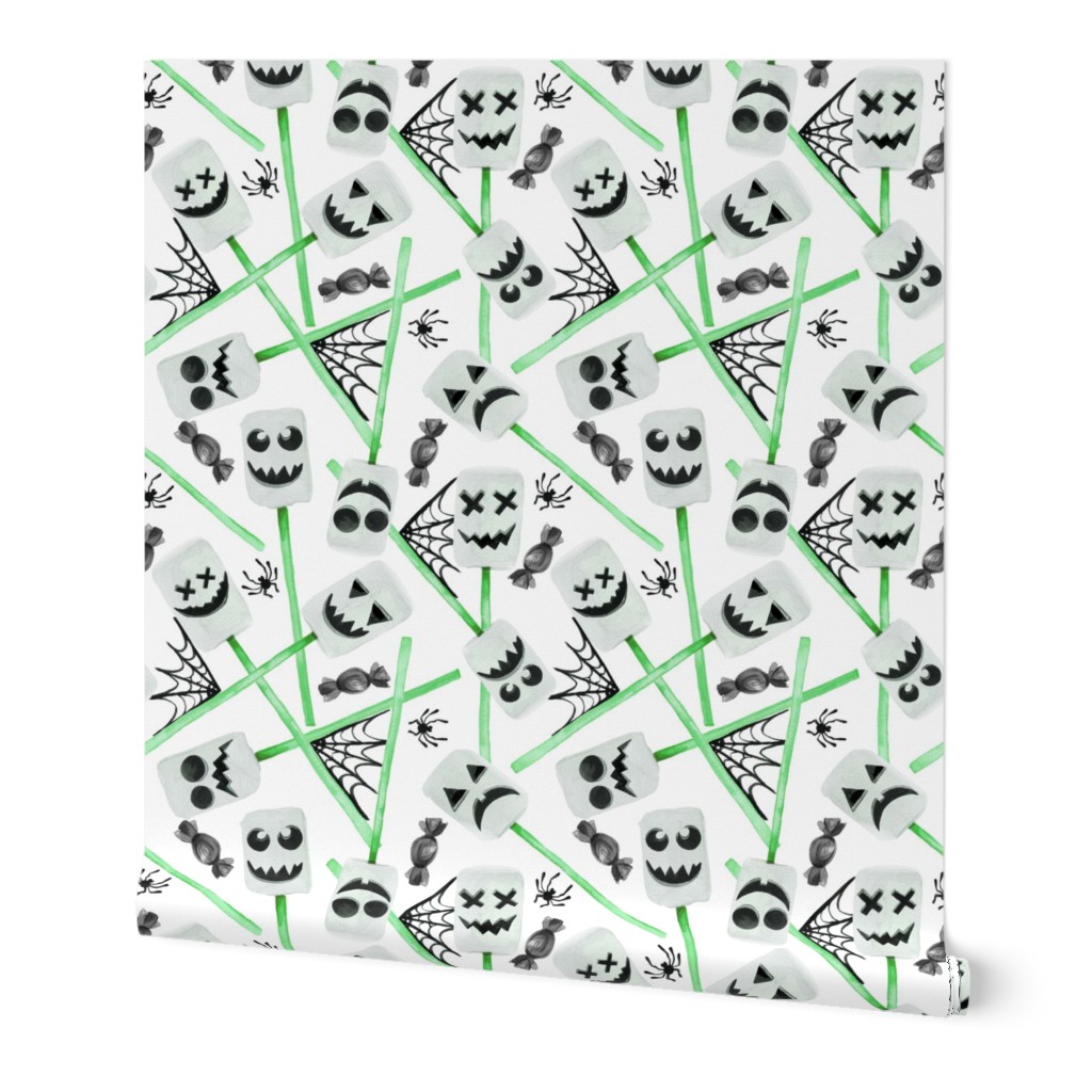 8" Spooky Marshmallow Ghosts // Green