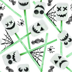 8" Spooky Marshmallow Ghosts // Green
