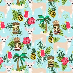 chihuahua tiki fabric - cute island summer tropical design - tiki style